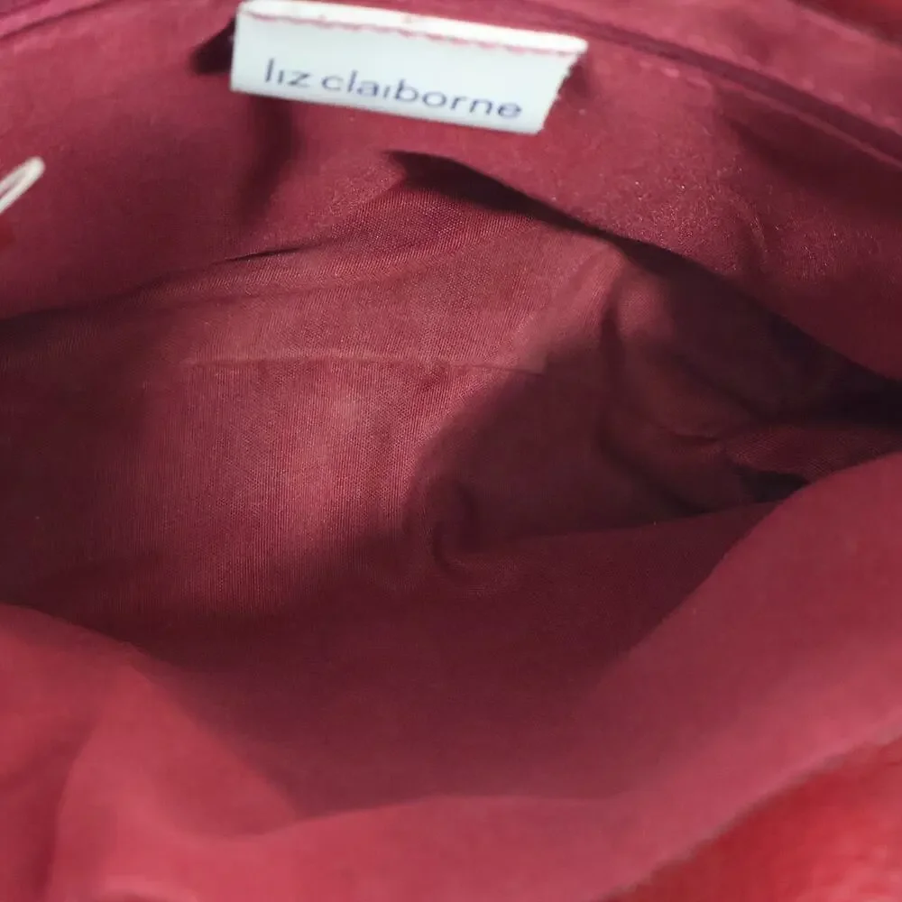 Liz Claiborne Small Vintage Red Faux Pebbled Leather Shoulder Bag
